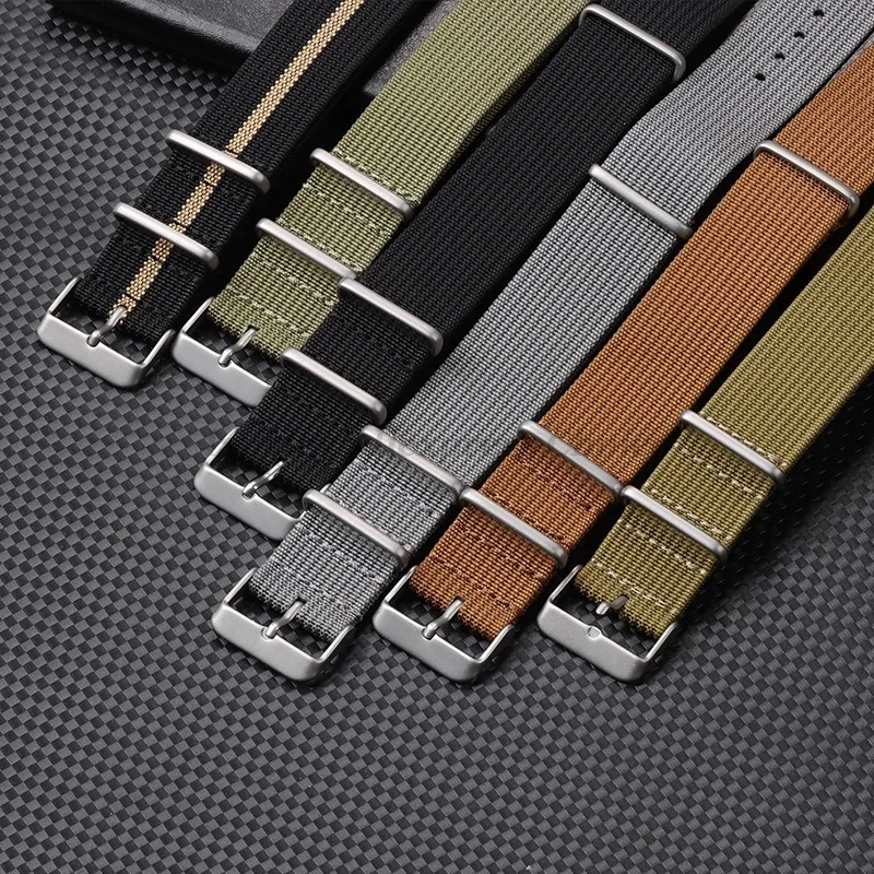 Ribbed Strap for Military Ballistic Fabric Watchband - Durable Nylon Replacement Watch Band Accessories