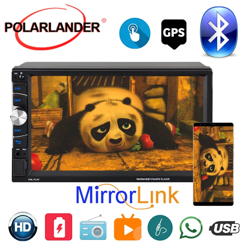 

Car Radio 2 Din 7 Inch Touch Screen MP5 Player Video Autoradio For Apple Android Mirror Link Bluetooth HD With GPS Carplay