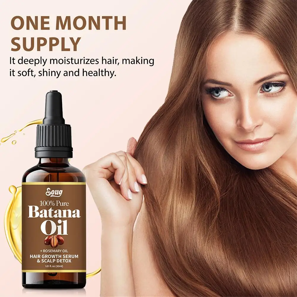 5PCS Batana Oil with Rosemary For Healthy Hair Nourish Scalp Serum Moisturizing Hair Thickness Pure Organic Batana Oil hair essence oil hair growth oil hair oil