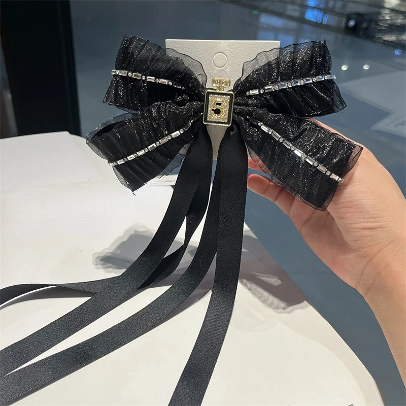 Korean Fashion New Bow Lace Hair Clip Femininity clip Headdress Top Cute Back Head Faily  Accessories for Girls Women