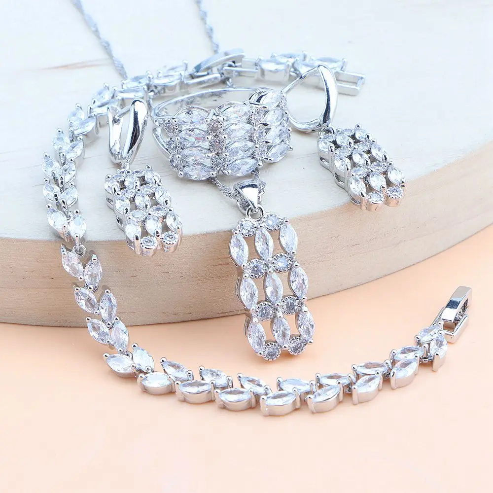 

Комплект из колье и серёг, из серебра 925 пробы