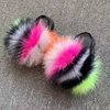 2024 New Children's Sandals Really Fox Fur Slippers Plush Really Raccoon Fur Children's Slippers Fashion EVA Girl Flat Bottom 3