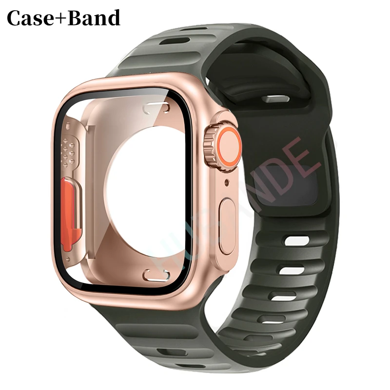 Premium Silicone Strap & Case with Screen Protectors