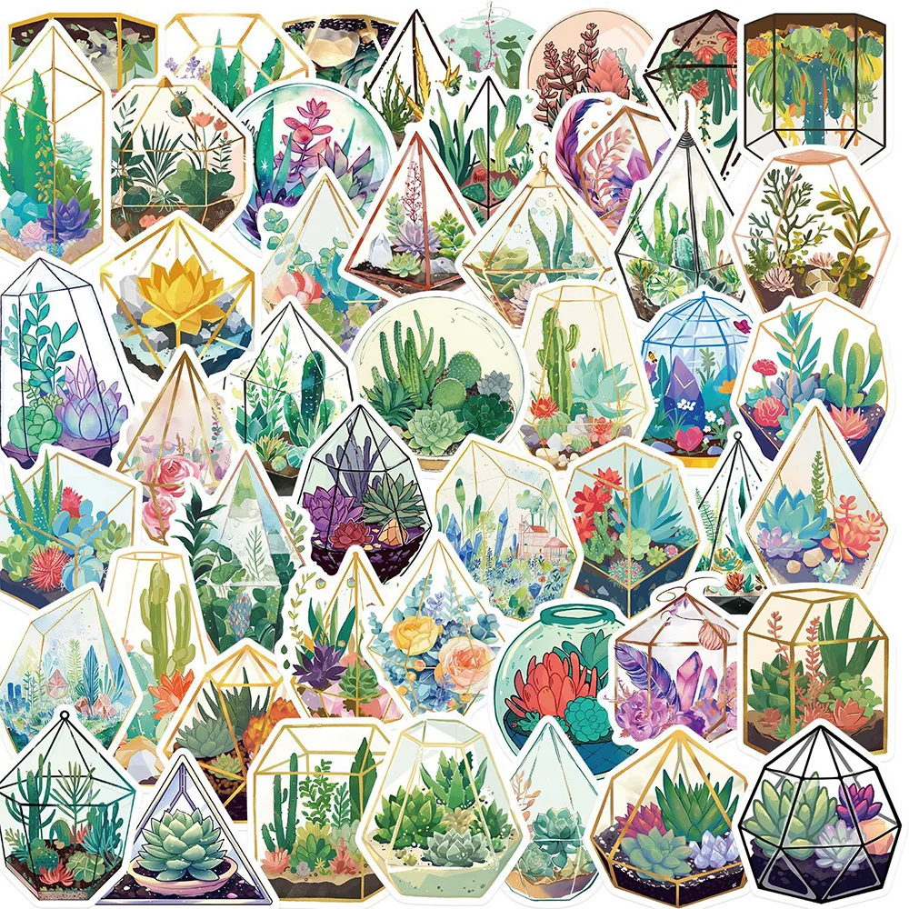 

10/30/50pcs Glass Garden House Stickers Creative Cartoon Graffiti Sticker Phone Case Suitcase Notebook Waterproof Decals Decor