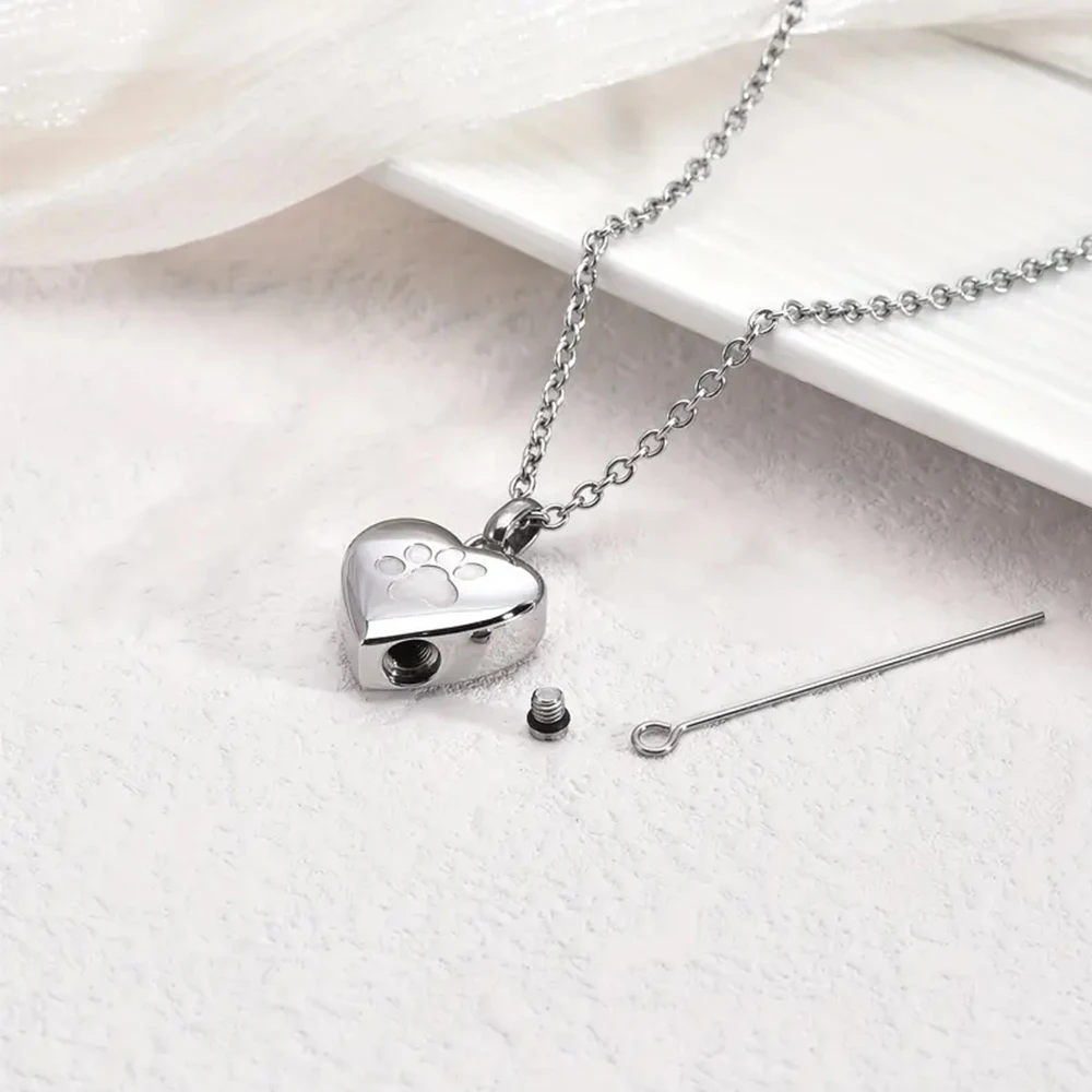 Pet Ashes Heart Cremation Jewelry Urn Necklace 4