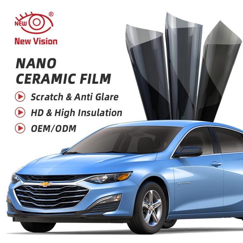 

50cmX3m IR100% Nano Ceramic Film High Quality Anti-glare UV Sun Solar Protection High Insulation Car Window Tint Foil Sticker