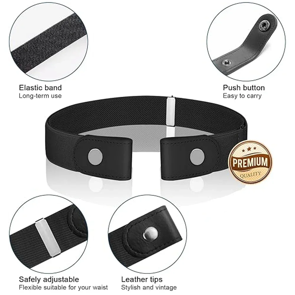 New Adjustable Stretch Elastic Waist Band Invisible Belt Buckle-Free Belts for Women Men Jean Pants Dress No Buckle Easy To Wear