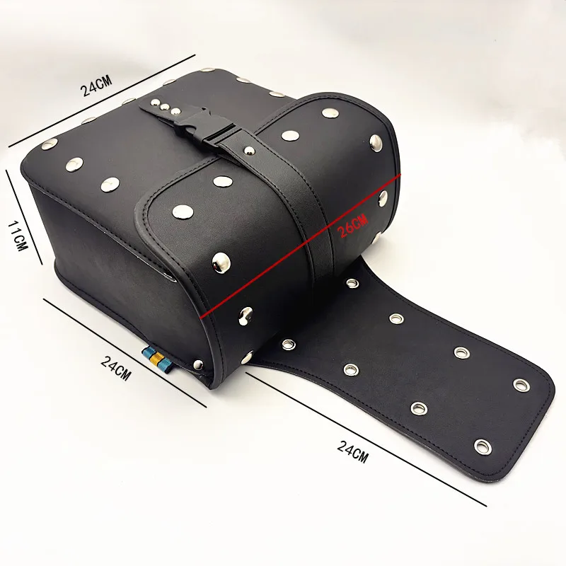 HZYEYO One pair Universal Motorcycle Saddlebags Faux Leather Eagle Style Moto Tail Luggage Travel tool Bags side bags , D808