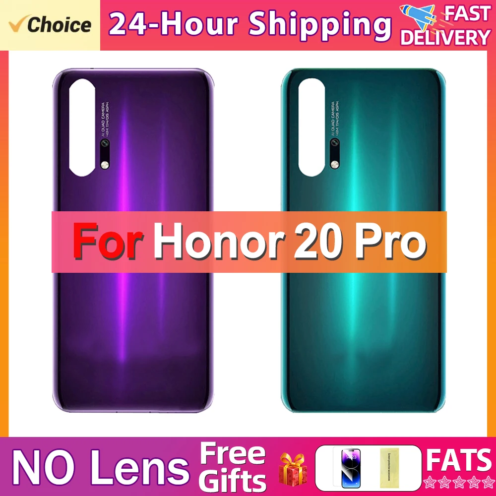 Honor 20 Pro용 유리 후면 커버 케이스 후면 유리 뒷면 커버 배터리 도어 렌즈 유리 접착제 없음 로고 없음