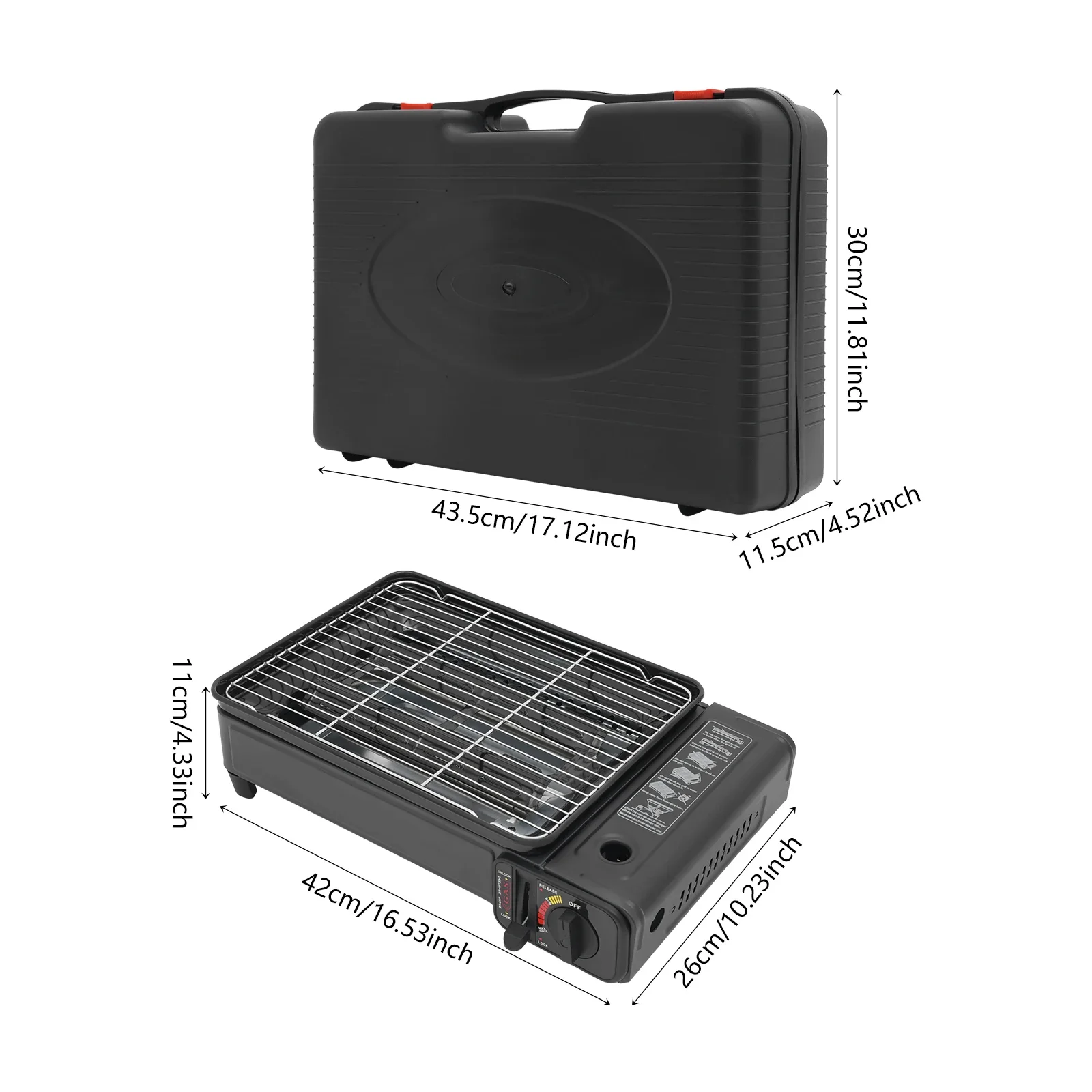 2,2KW Tragbarer Gasgrill Butan-Herd, Campingkocher mit Grillrost & Tragetasche, Outdoor-Gaskocher für Camping, Reisen – Detail 3