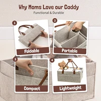 منظم علبة حفاضات الأطفال - هدايا أطفال محايدة لعناصر تسجيل استحمام الطفل - منظم السيارة للحفاضات والمناديل 6