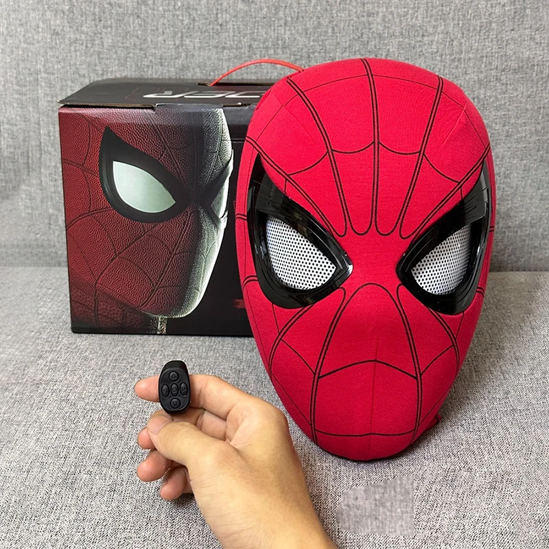 

Новинка 2023 головной убор Человек-паук косплей движущиеся глаза электронная маска Человек-паук 1:1 с дистанционным управлением искусственная кожа для взрослых детей подарок
