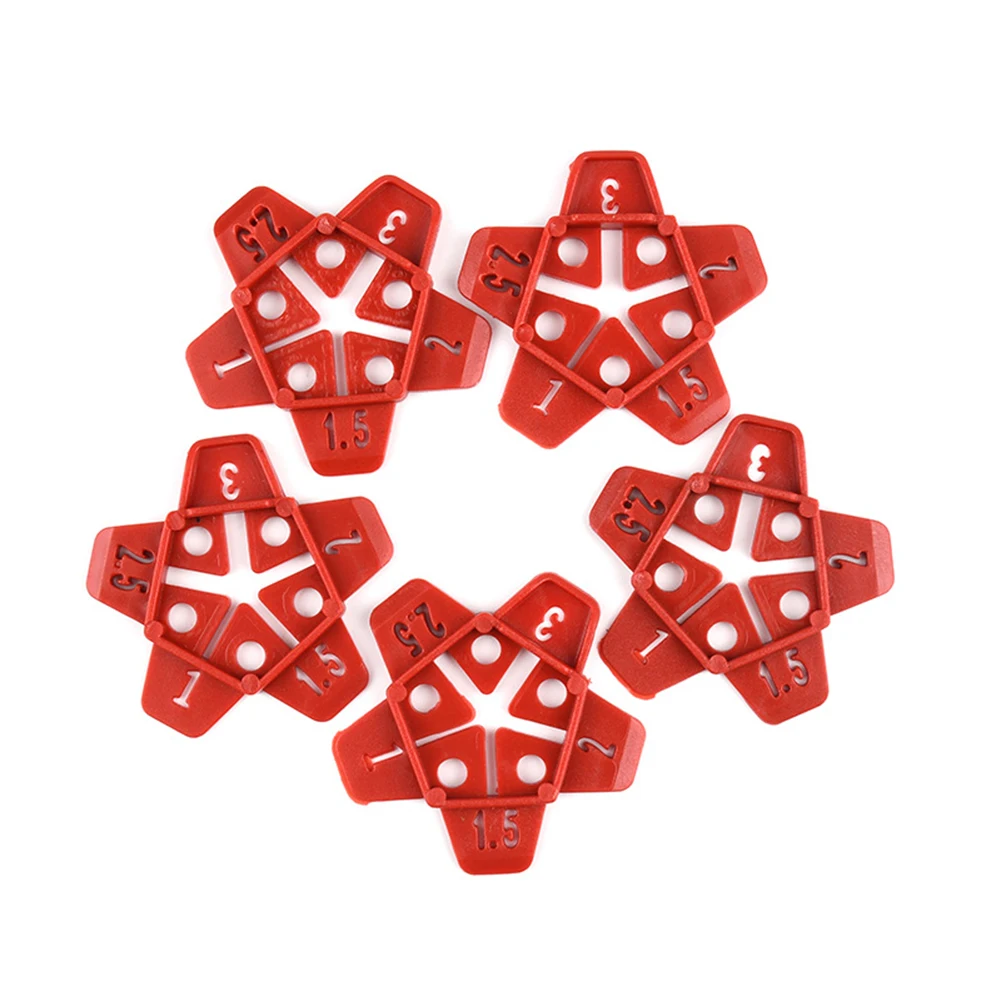 Tile Spacers Tile Leveling Tools 50pcs 5 in 1 Tile Spacer Plastic Ceramic Gap Locator Cross with 5 Specification Reusable Construction Tool for Floor Leveling
