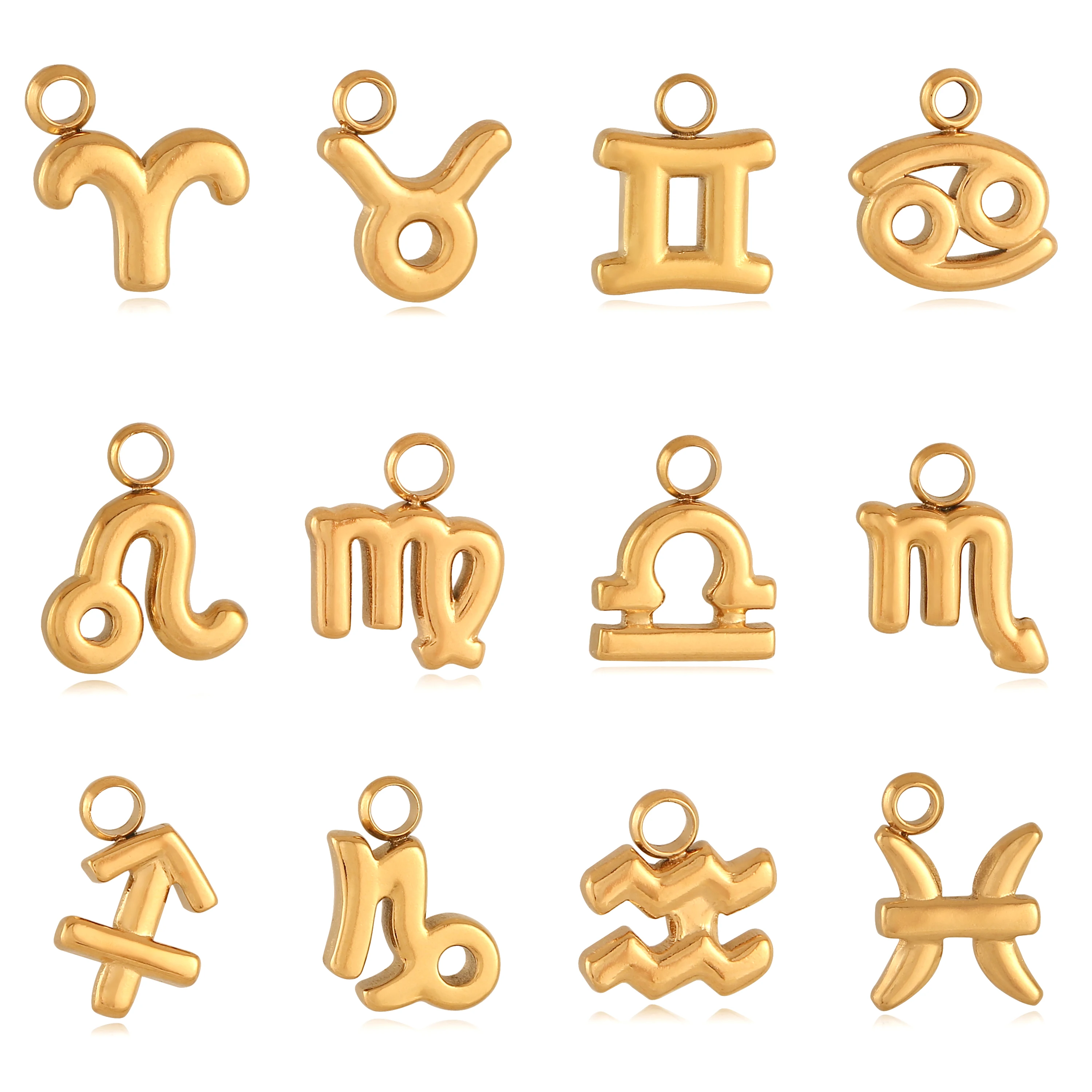 Sternzeichen-Charms aus Edelstahl, Sternbilder 12, Astrologie, Löwe/Zweile/Stier-Anhänger, DIY-Armbänder, Halsketten, Schmuckherstellung