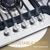 36" Built-in Gas Cooktop, 5 ITALY SABAF Sealed Burners Gas Rangetop 41,800BTU, NG/LPG Convertible, Stainless Steel 5