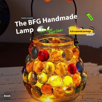 화려한 수제 모자이크 스테인드 글라스 캔들 홀더, DIY 향 캔들, 빈 컵, 휴일 분위기 장식