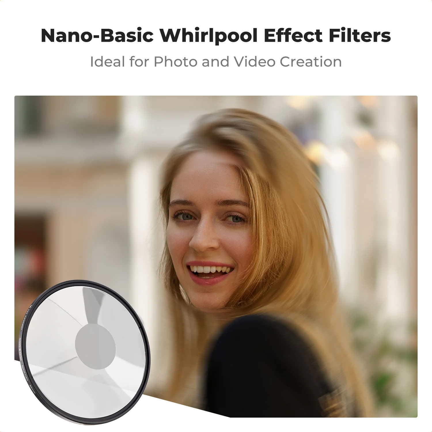 K&F Concept  Spiral Halo Camera Lens Filter 58mm 67mm 72mm 77mm 82mm Premium Optical Glass Halo Swirl Special Effect Filter 2