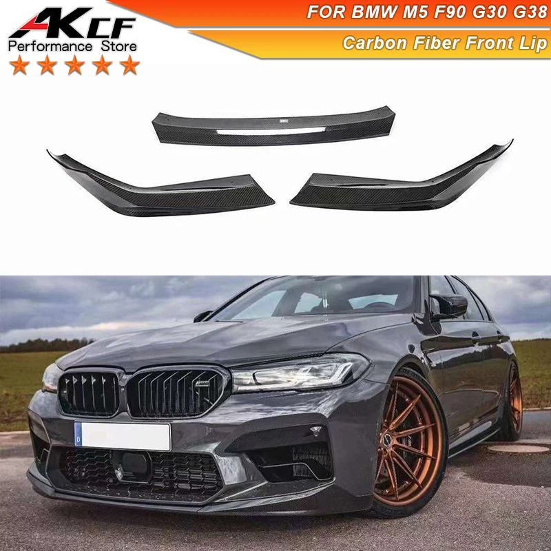 M5 F90 G30 G38 Carbon Fiber MP Front Bumper Splitter For BMW M5 F90 G30 G38  2021 2022 2023 Upgrade Front Lip Diffuser Cover Trim