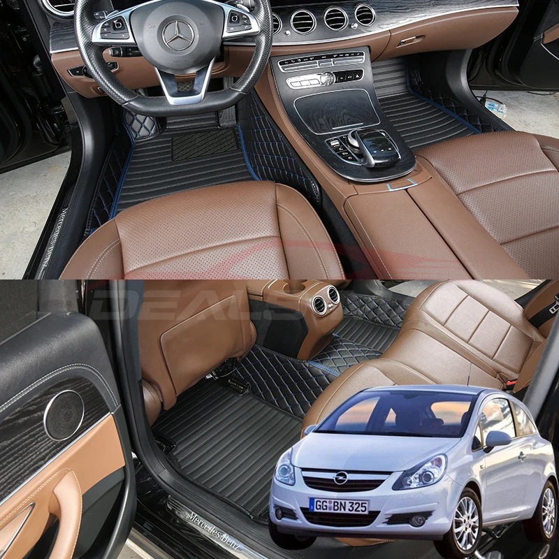 Car Floor Mats For Opel Corsa D 2006 2007 2008 2009 2010 Luxury Nappa Leather Interior Details