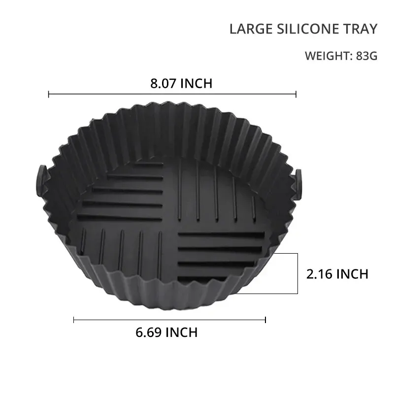 1PC Air Fryer Silicone Baking Tray Mat Circular High-Temperature Resistant Foldable Food Grade Double Ear Baking Tray silicone baking mat air fryer baking tray air fryer silicone tray