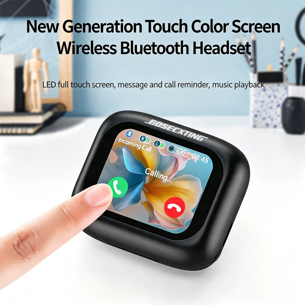 Ultra Smart Large Screen Touch TWS Wireless Noise Cancelling Earbuds with Extended Battery Life