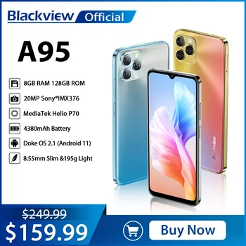 Blackview A95 Smartphone Helio P70 Octa Core Android 11 Mobile Phone 8GB+128GB 6.528" HD+ Display 20MP Camera 4380mAh  Cellphone 1