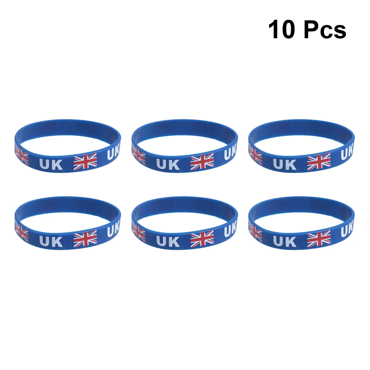 

10pcs UK Flag Unisex Silicone Bracelet Rubber Wristband for Souvenir Fan Supporter Soccer Football Basketball Athletics