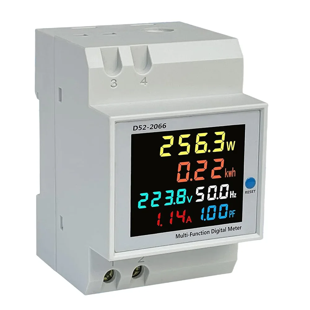 Electricity Meter 100A DIN Rail AC40-300V Built-in Power Meter With Integrated Current Transformer Smart Rail-type