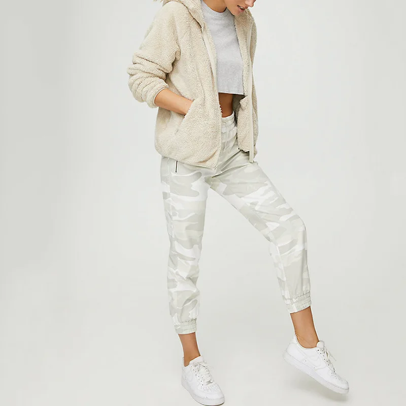 

Women Faux Fur Hooded Pocket Jacket Ladies Winter Wool Polar Fleece Zip Tops Casual Solid Color Long Sleeve Teddy Jacket