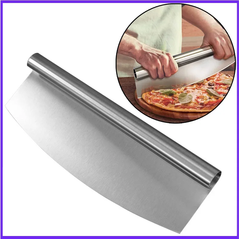 Pizza cutter 30cm Stainless Steel Pizza Cutter Commercial Half Moon Shaker Hob Semicircle Shaker Multi-Purpose Slitting Cutter