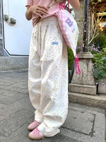 Zoki Stars Print Letter Cargo Pants Women Sweet Fashion High Waist Wide Leg Trousers Casual Loose Preppy Style Female Cute Pants - Image 6