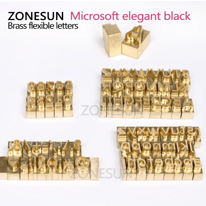 ZONESUN Brass letter,CNC engraving mold,hot foil stamp,number,alphabet mold,symbol customized font,DIY leather embossing die cut