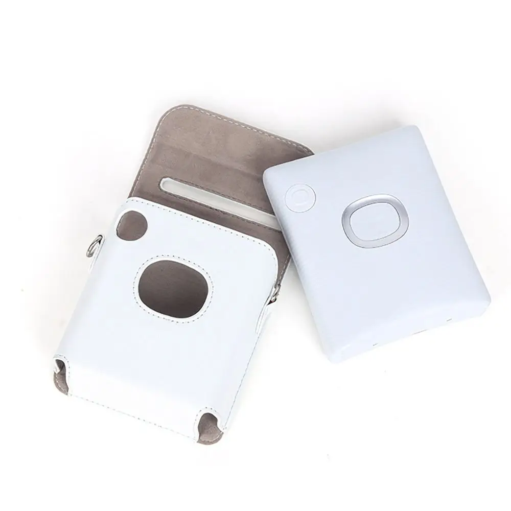 For Fujifilm Instax Square Link Printer Retro Leather Storage Bag Carrying Case Adjustable Strap Protective Cover SQ Link Pouch