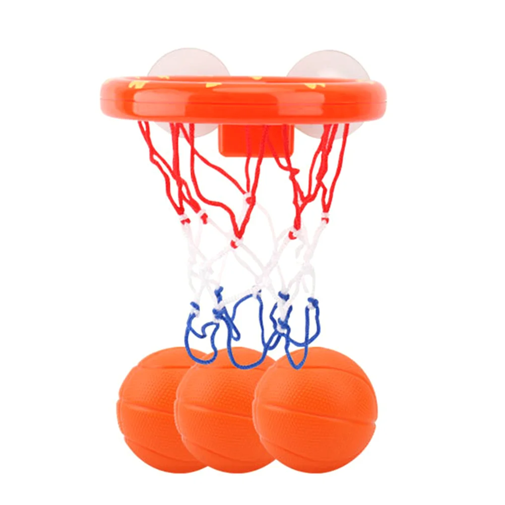 1 Set Bath Basketball Adhesive Basketball Hoop Playing with 20 Balls