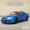 1:24 Nissan GTR R34 Skylin Fast & Furious Alloy Car Model Sound and Light Pull Back Children's Toy Collectibles Birthday gift 3