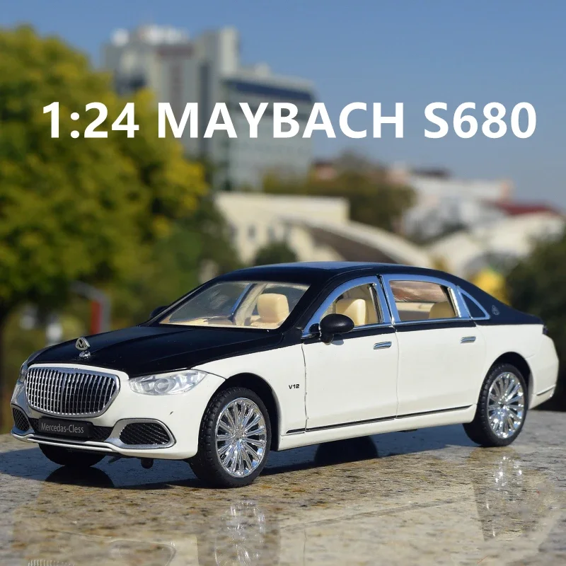 

1:24 Mercedes Benz Maybach S680 High Simulation Diecast Metal Alloy Model car Sound Light Pull Back Collection Kids Toy Gifts