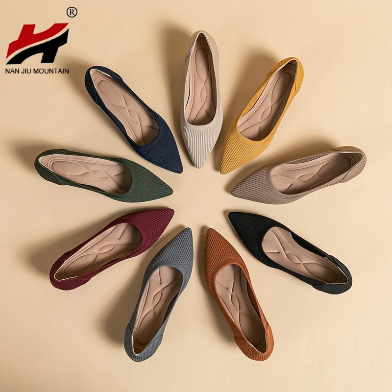 Fashion Pointed Toe Single Shoes Small High Heels Simple Solid Color Knitting Woman Shoes Spring Autumn Latex Insole Women High Heels Pumps