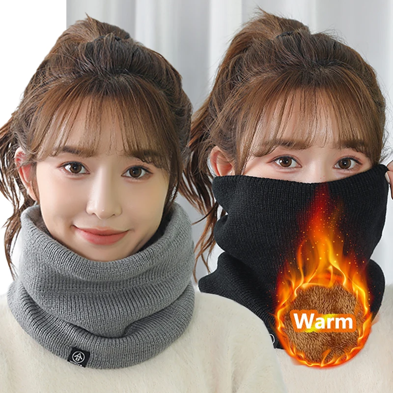 Fashion Soft Knitted Neck Warmer Sport Scarf Women Men Face Cover Winter Skating Running Warm Scarves Thick Cold-proof Collar knitted scarf neck wrap neck gaiter neck tube scarf