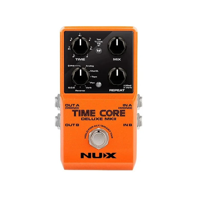 

NUX TIME CORE DELUXE MKIIdelay pedal with 7 different types and a phrase looper You can switch the delay type by using the Type