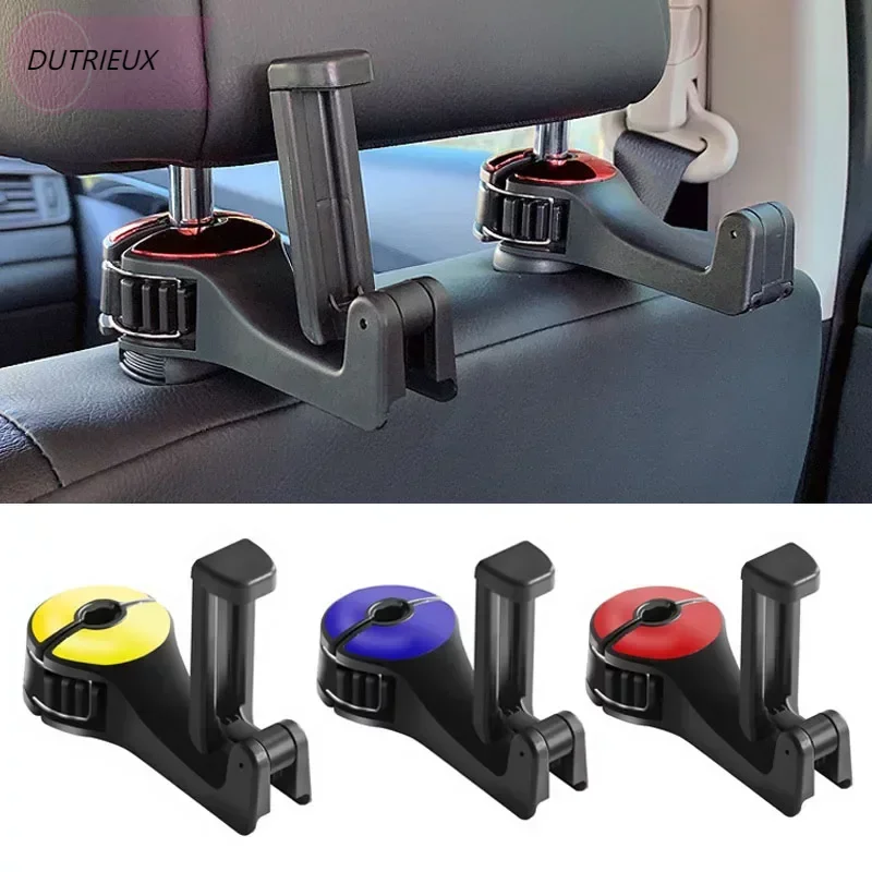 

Car Headrest Hook with Phone Holder Seat Back Hanger For Rear Seat Cradle Clips Car Portable Multifunction Clips