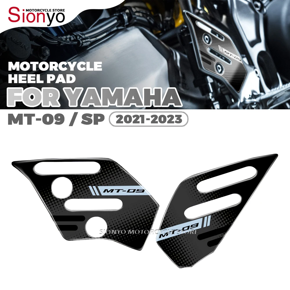 

Подходит для Yamaha MT-09 SP 2021-2023 подкладки на пятки для мотоцикла с педалью, защитная декоративная наклейка, 3D полимерные подкладки на пятки