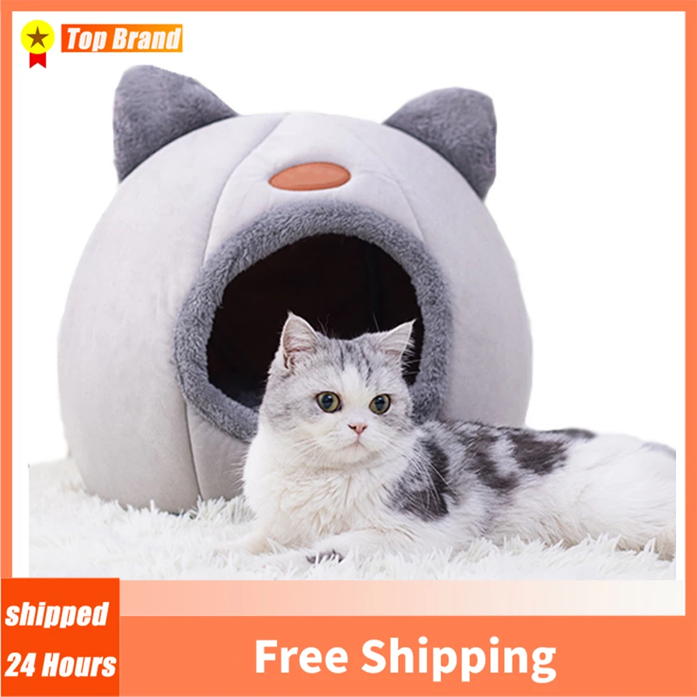 

Pet Tent Bed For Small Cats Dogs New Deep Sleep Comfortable Warm Winter Cat Bed Little Mat Basket Pets Tent Cozy Cave Beds House