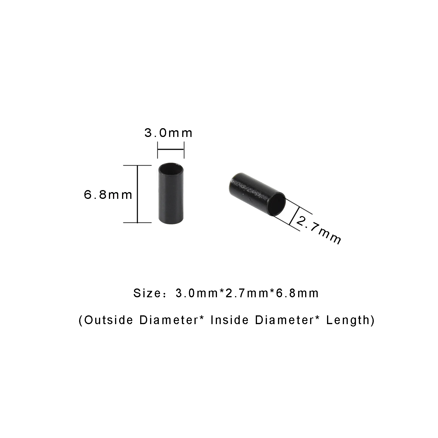 500개 3.0*2.7*6.8mm 헤어 익스텐션용 구리 튜브 스트레이트 유로 락 헤어 링/비즈/I팁 헤어 익스텐션용 링크