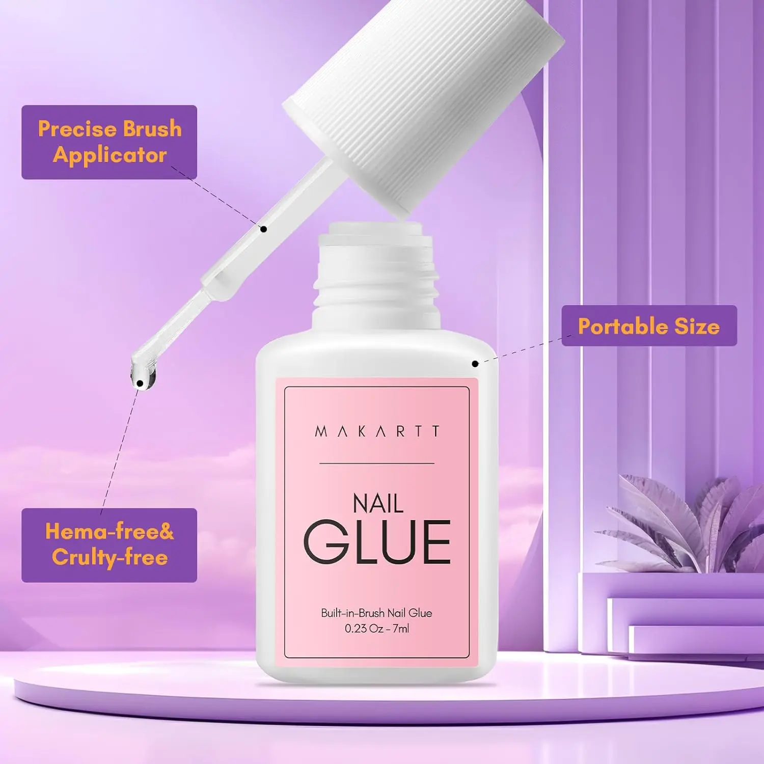 Makartt Nail Glue and Nail Dehydraor Set, Super Strong 7ML Nail Glue for Press on Nails and Acrylic Fake Nails Tips Manicure 2