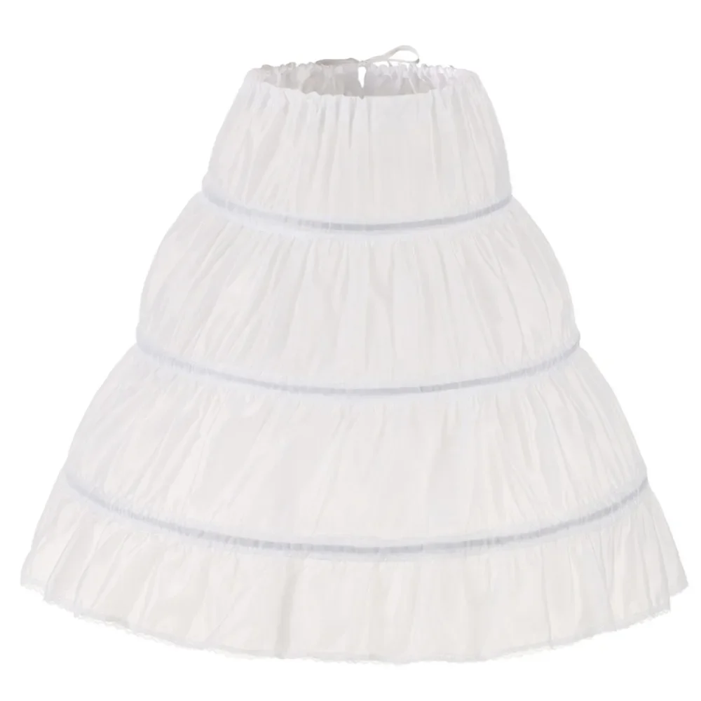 Petticoat Skirt Petticoat Underskirt Wedding Underskirt Lolita Petticoat Flower Girl Underskirt Wedding Petticoat Children Kid Girl Dress Petticoat Crinoline Underskirt Wedding Accessories For Flower fluffy petticoat skirt 3 Hoops