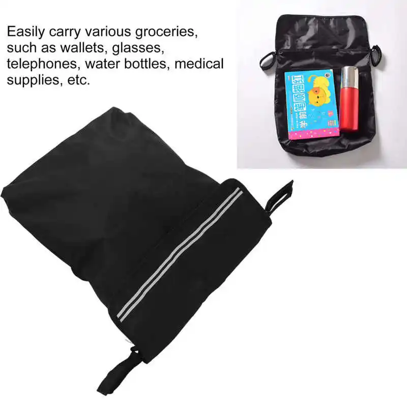 Wheelchair Backpack Bag Wheelchair Back Organizer Pouch Reflective Stripe Wheelchair Storage Accessories for Disabled Elderly 3