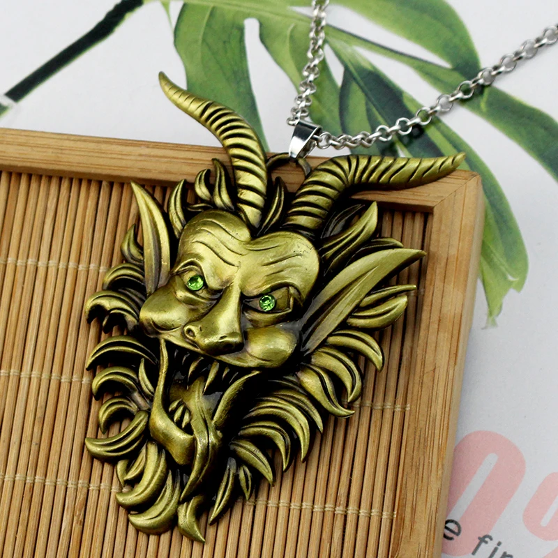 

Модное готическое винтажное ожерелье в виде головы призрака, маски, демона, рога, Мужская индивидуальная трендовая бижутерия в стиле хип-хоп, Маленькая подвеска