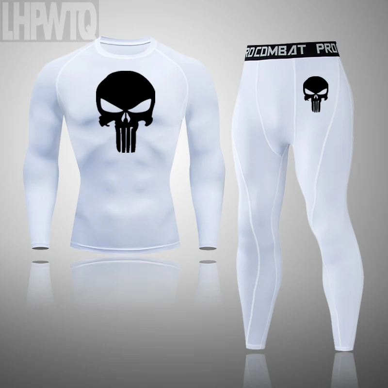 

Men Winter Thermal Shirt Second Skin Men Winter Quick Dry Running Bottoming Set MMA Compression Sports Thermal Underwear Suit
