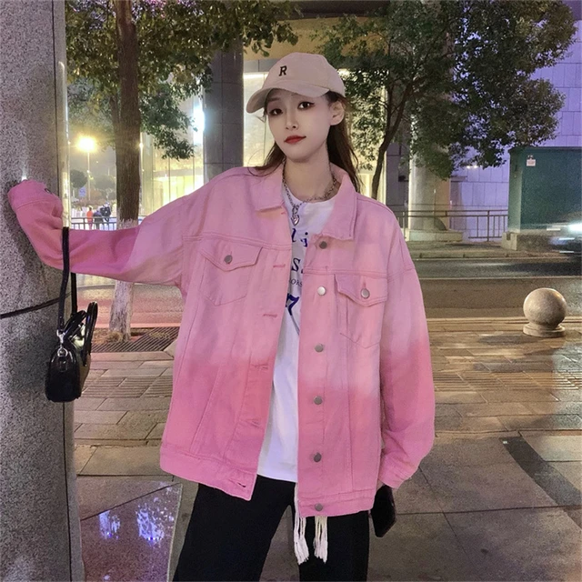 TALISHKO Tie Dye Gradient Denim Jacket