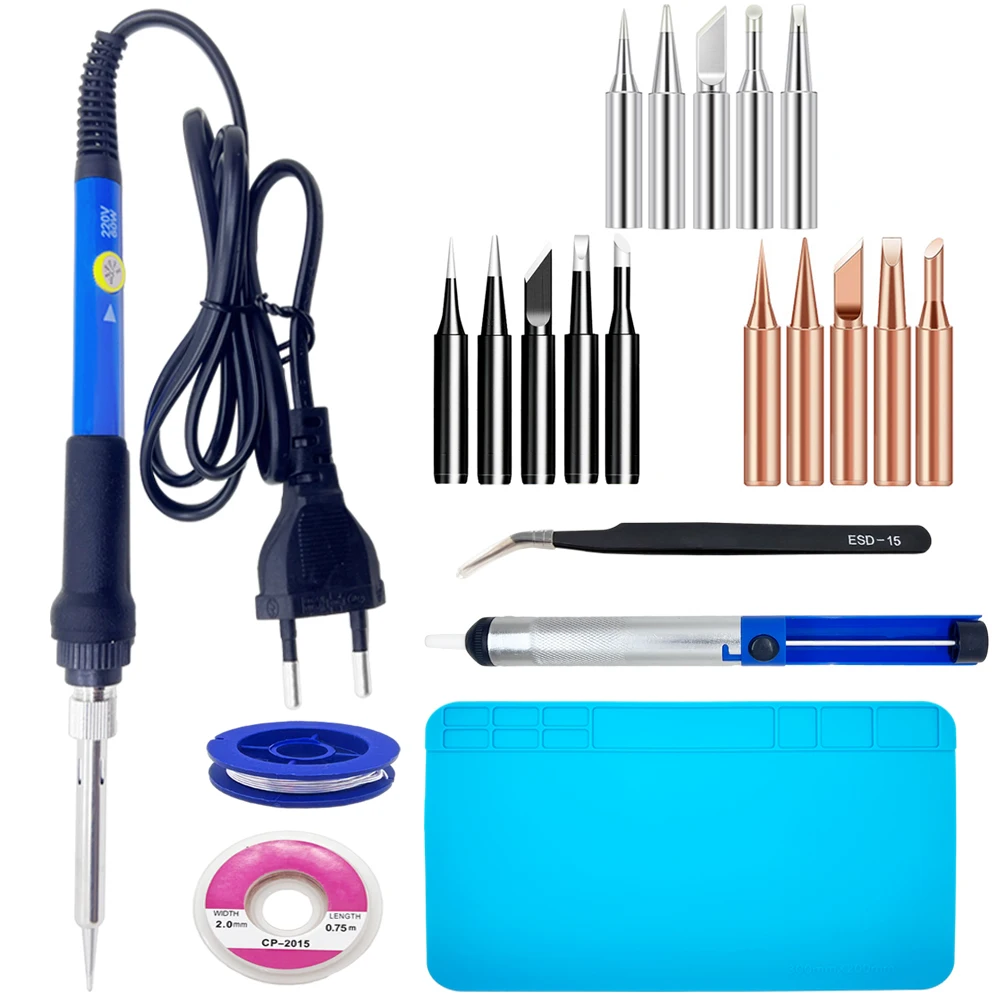 Adjustable Temperature Electric Soldering Iron Kit 220V 110V 60W 80W Welding Solder Rework Station Heat Pencil Tips Repair Tool soldering iron kit electric soldering iron soldering iron set soldering iron